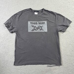 Ksubi This Way Infinity Arrows Shirt Faded Black Faded Raw Hem Mens Size Medium